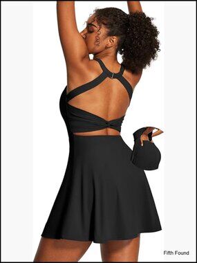 Athletic Dress with Built-in Shorts and Bra, Adjustable Straps, Lightweight